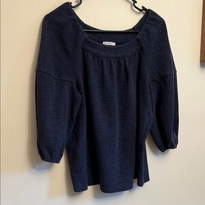 Anthropologie Current Air Universal Dark Blue Blouse